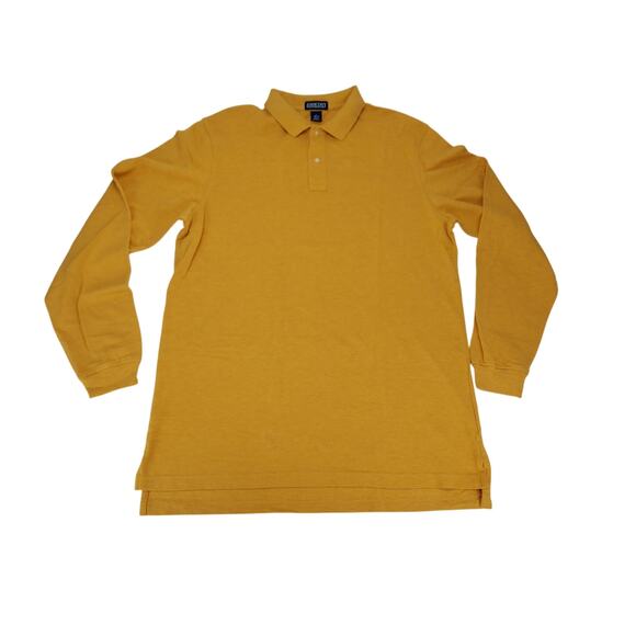 Lands End Men's Long Sleeve Polo Shirts Lot of 2 Green & Butterscotch XLT 46-48 - Picture 3 of 11